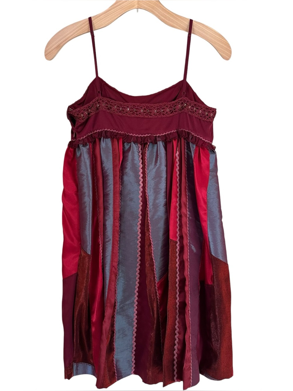 NWT Vintage SUE WONG Nocturne 100% Silk Patchwork Crochet Floral Dress SZ 2 Y2K - Picture 4 of 15